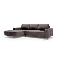 ECKSOFA Francessco Grau - Grau, Textil (280/90/166cm) - Pillovely