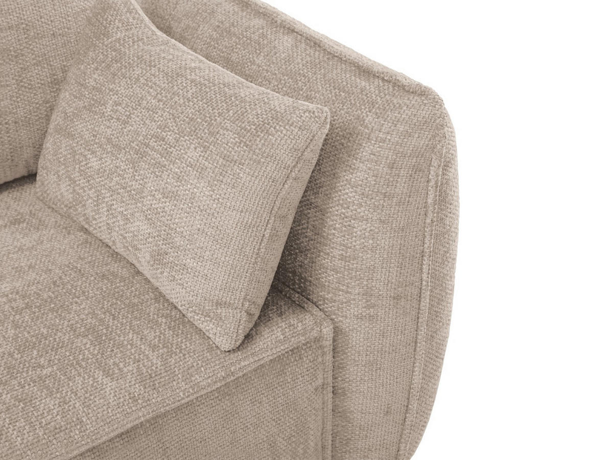 AUSKLAPPBARES-ECKSOFA links mit Container Kaelle aus Chenille-Stoff beige 4 Sitzplätze - Beige, Textil (165/252cm) - Micadoni