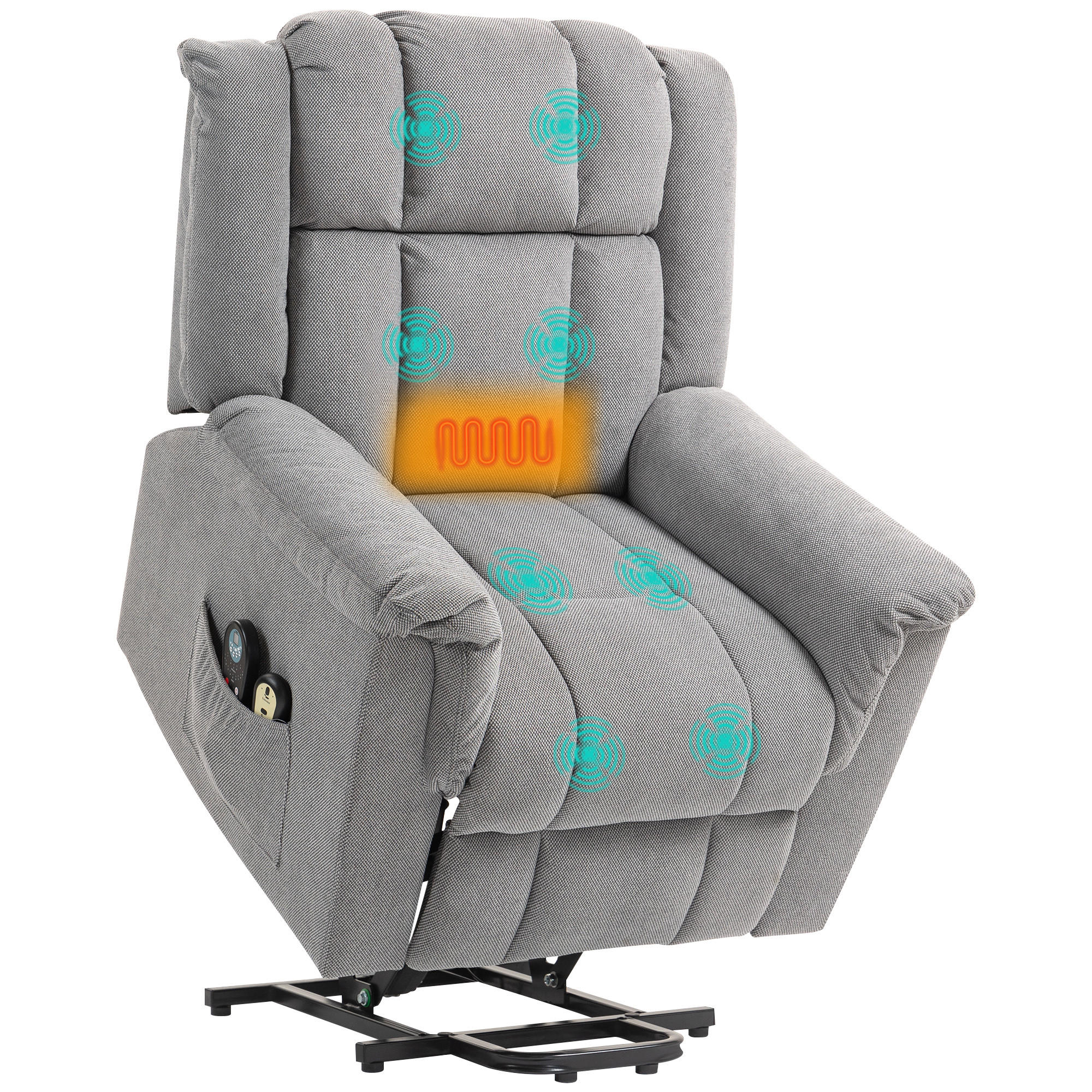 MASSAGESESSEL DE-06418 mit Wärme, 45° Lift, 135° neigbar Dunkelgrau - Dunkelgrau, Metall (85/104/91cm) - ComfortXL