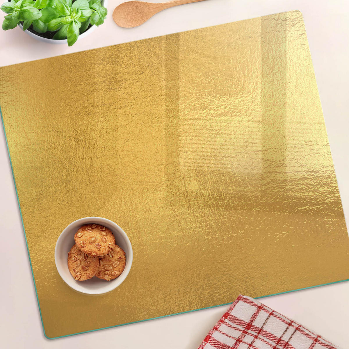 GLASPLATTE 60x52 cm Goldfolie - Goldfarben, Glas (60/0.4/52cm) - TULUP