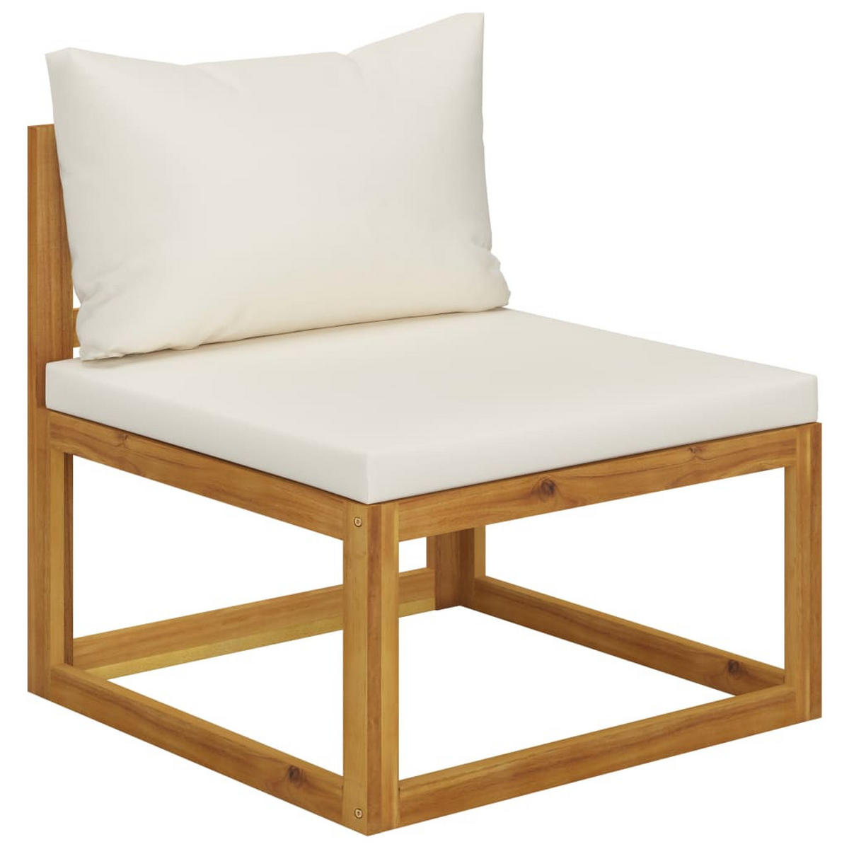 LOUNGEGARNITUR mit Auflagen, aus Massivholz Akazie, Crème, 7-teiliges Set - Creme, Holz - vidaXL