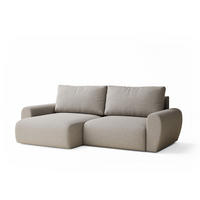 ECKSOFA MIT SCHLAFFUNKTION Numba Beige Webstoff - Beige/Schwarz, Holz/Holzwerkstoff (253/153cm) - Maison de Reve