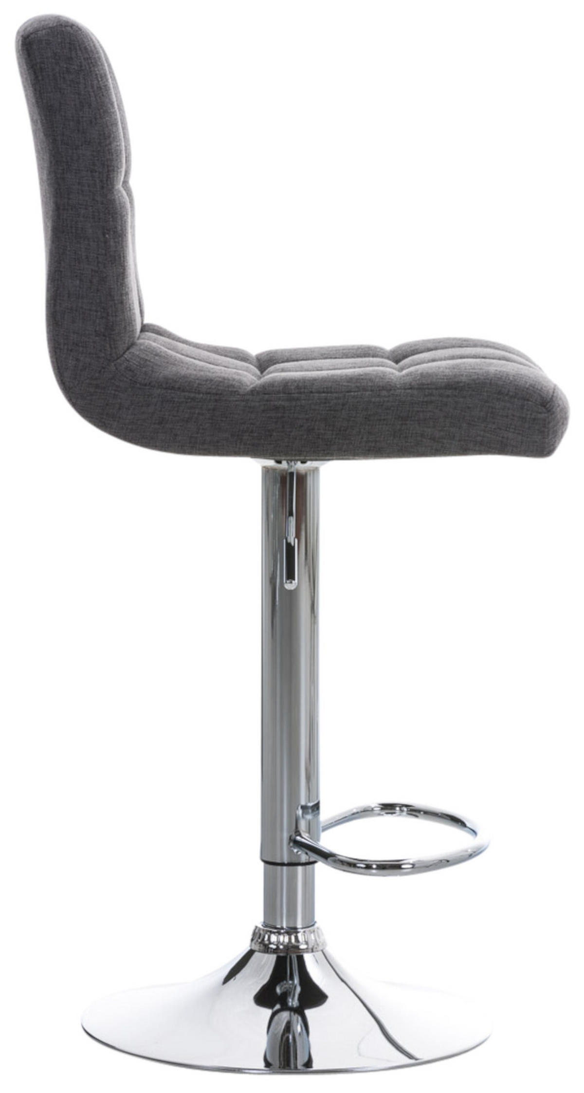 BARHOCKER 2er Set Rezar Stoff Hellgrau Silber - Hellgrau, Textil/Metall (46/94/47cm) - DELUKE