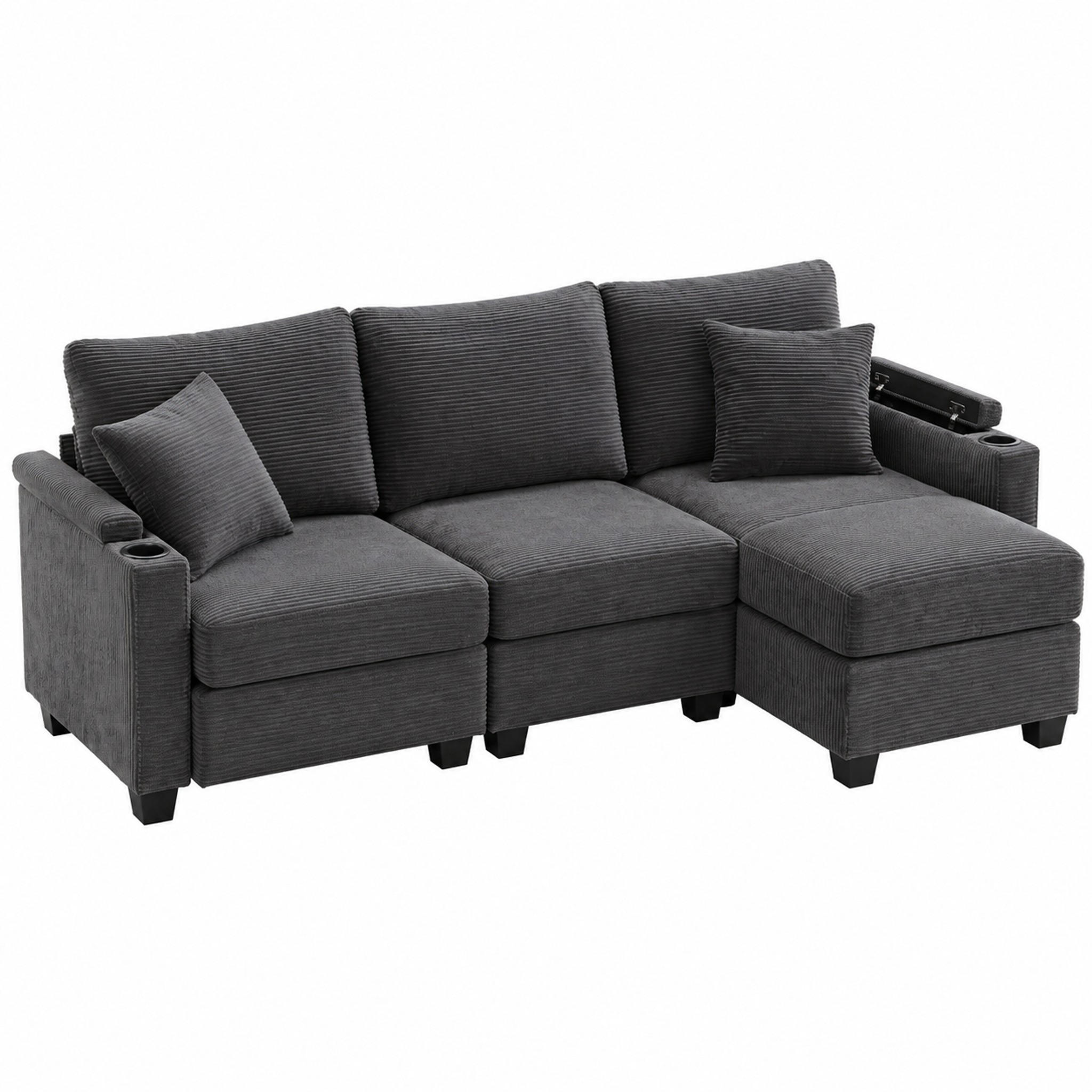 Meubliv Sofa Dunkelgrau 213.5x139 cm