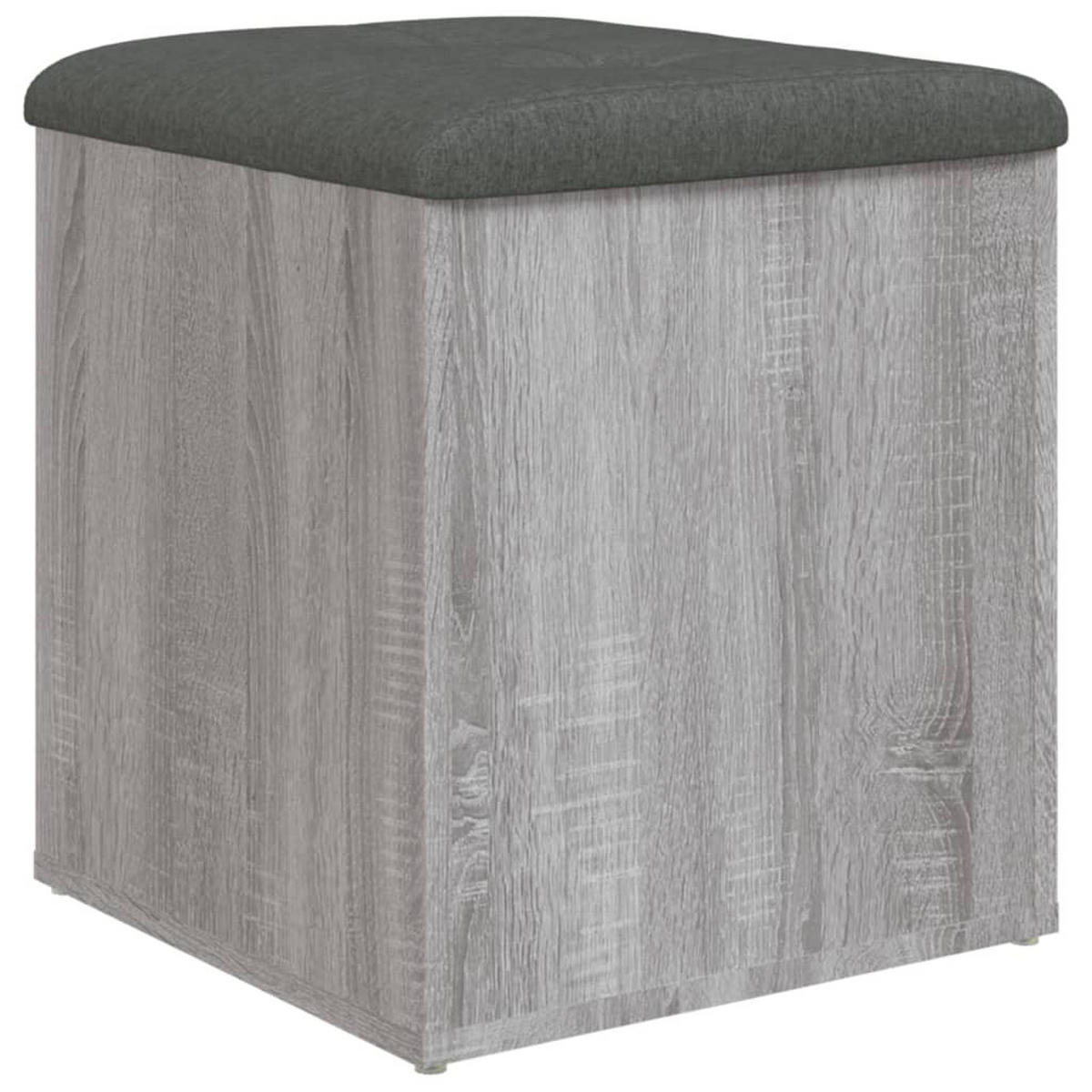 SITZBANK Jona mit Stauraum Grau Sonoma 42x42x45 cm - Grau, Holz (42/45/42cm) - DELUKE
