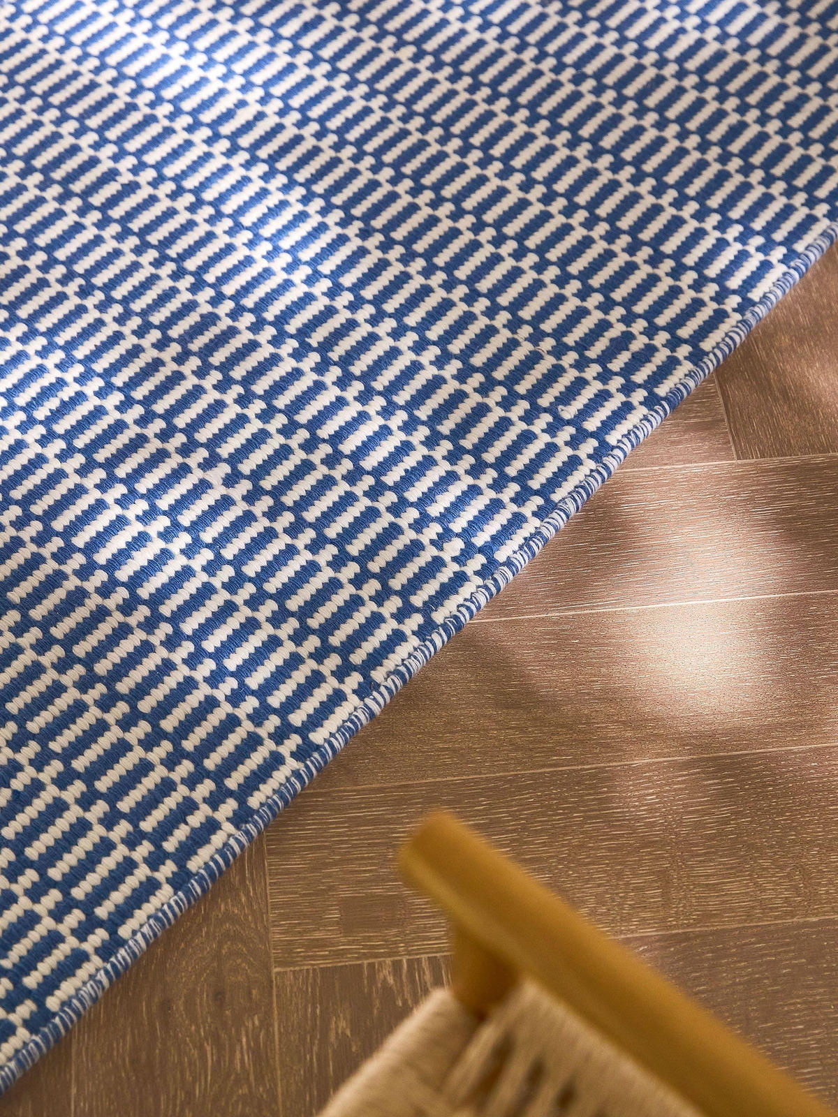 WOLLTEPPICH-LÄUFER Laura handgewebt 80/250 cm - Blau, Naturmaterialien/Textil (80/250cm) - benuta Pure