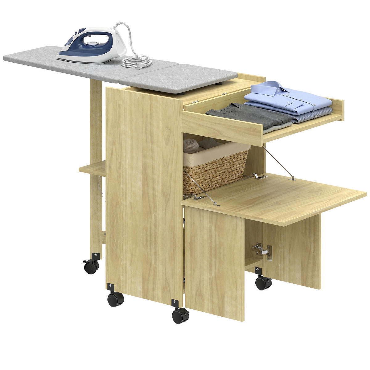 BÜGELBRETTSCHRANK Eukalyptusholzfarben 1 Stück - Eukalyptusholzfarben, Holzwerkstoff (55/87/154cm) - GiPP