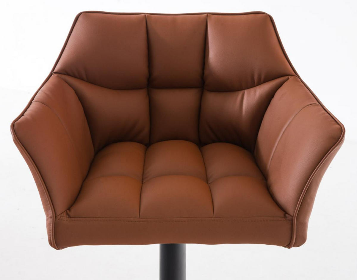 BARHOCKER 2er Set Lederlook Hellbraun - Hellbraun/Schwarz, Textil/Metall (64/88/45cm) - CLP