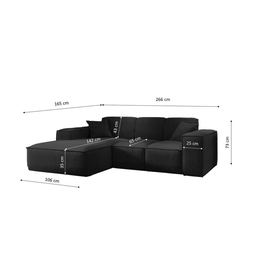 Thumbnail - Kaiser Möbel Ecksofa, Schwarz, Textil, L-Form,L-Form, 266x165 cm, Wohnzimmer, Sofas & Couches, Wohnlandschaften, Ecksofa...