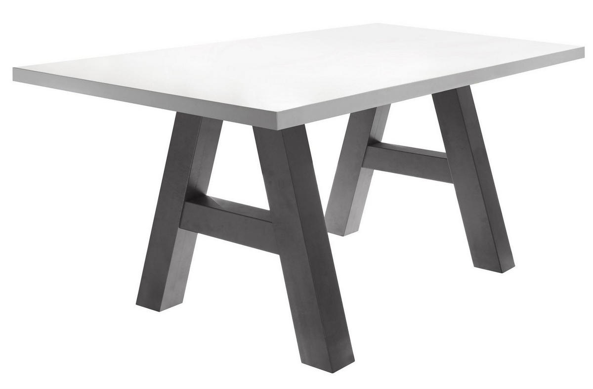 ESSZIMMERTISCH Elia 4 180 x 90 x 75 Esstisch Graphit/Weiß Matt Lack - Weiß, Holz (180/90/75cm) - 58aufmkessel
