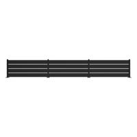 HALBOFFENER Zaun Velino 6m x H.80cm schwarzer Stahl - Schwarz, Metall (600/84cm) - Casanoov