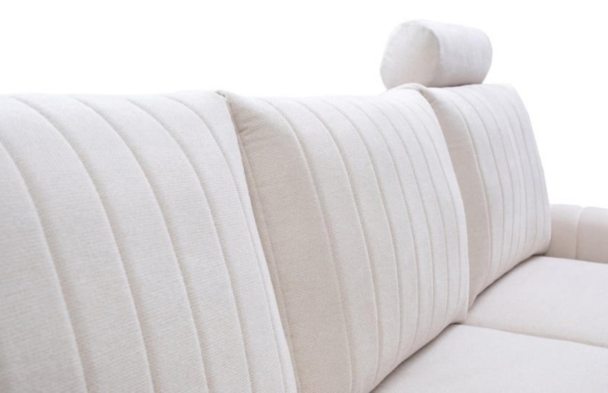ECKSOFA Creme MANGO Mit Schlaffunktion Rechts - Beige, Naturmaterialen/Textil (251/164cm) - Sepro Meble
