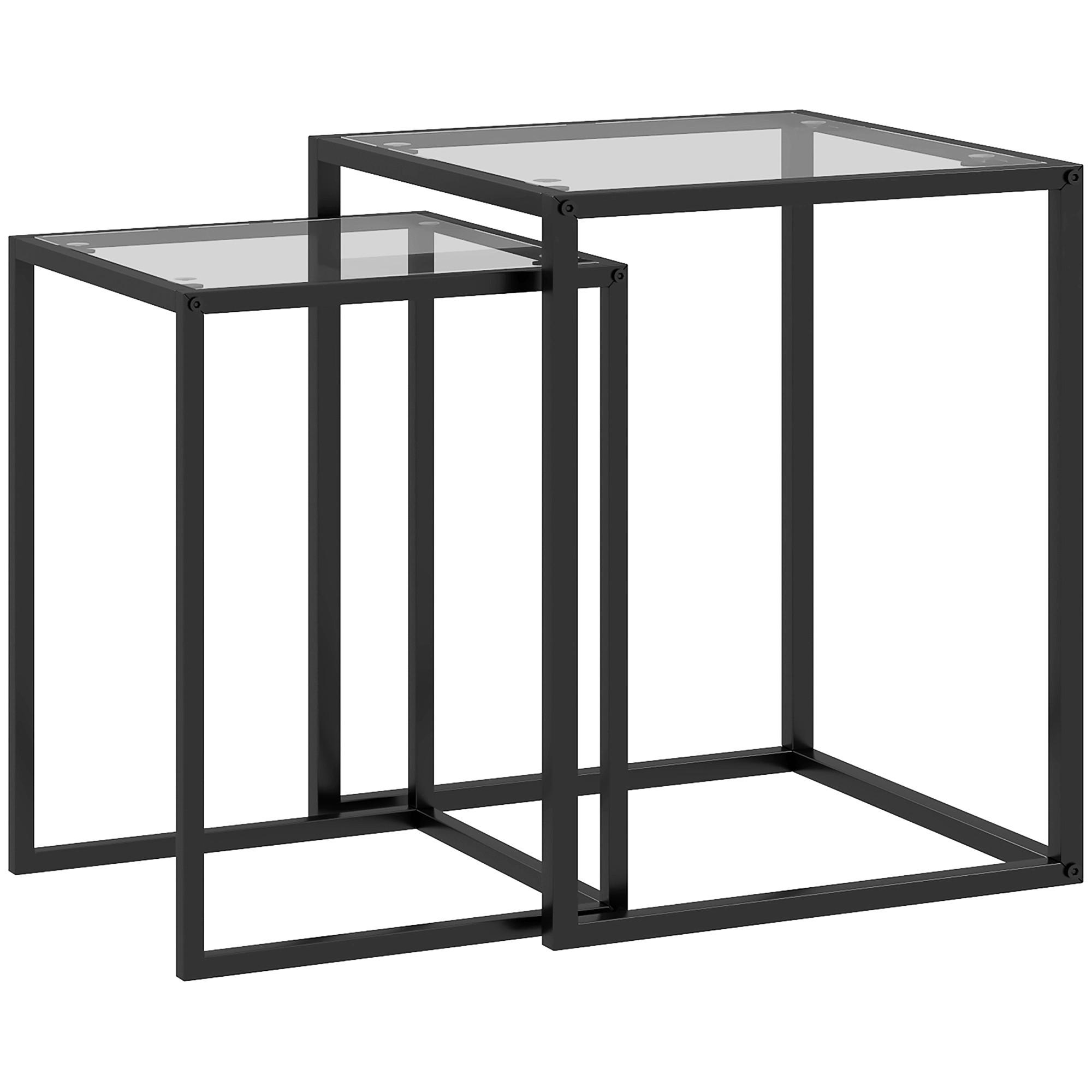 BEISTELLTISCH Schwarz 2 Stück - Schwarz, Naturmaterialien (42/42/51cm) - GiPP