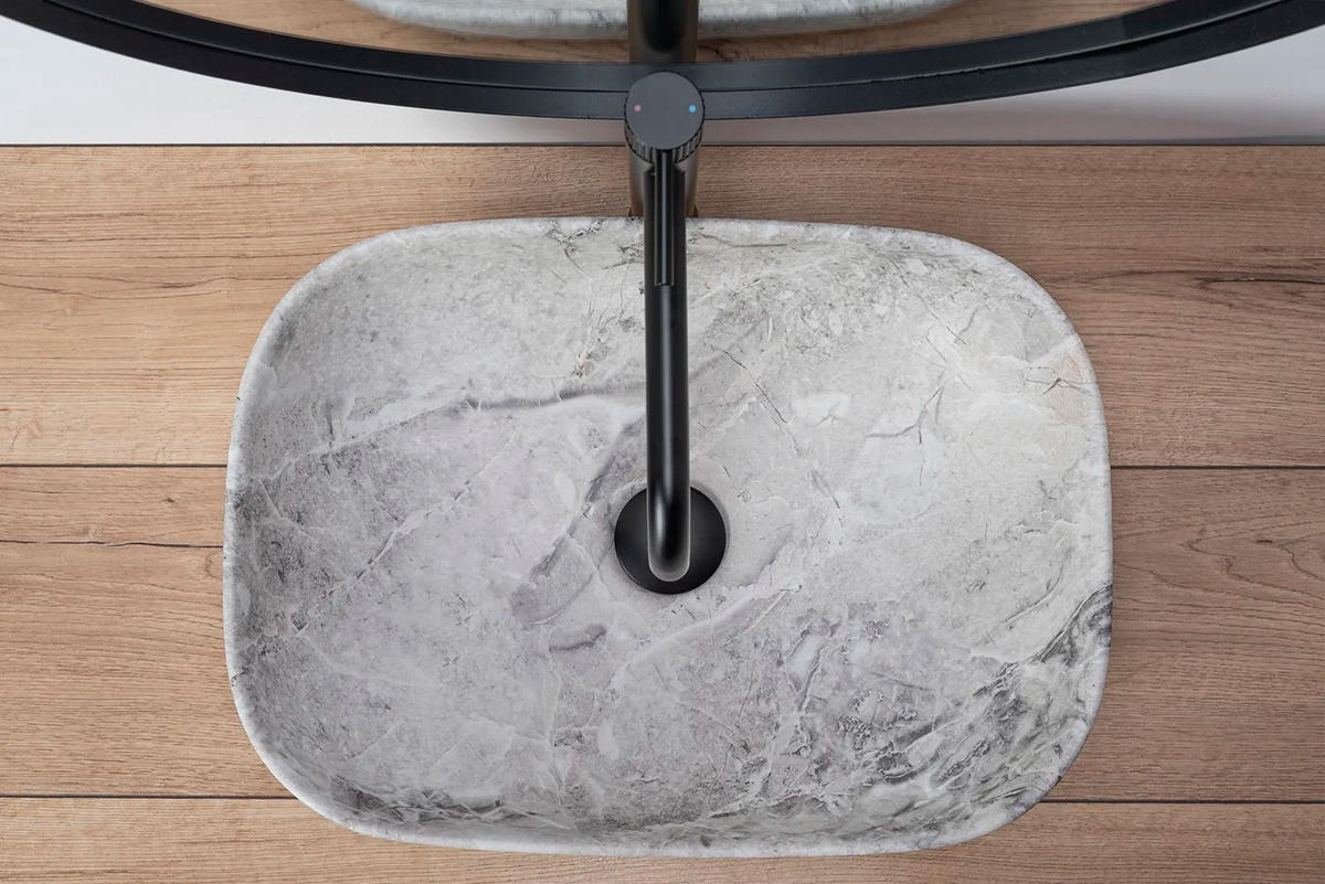 AUFSATZWASCHBECKEN Rea Livia Stone - Beige, Keramik (33.5/13.5/46.5cm) - REA