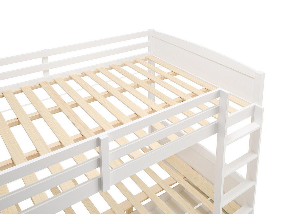 ETAGENBETT - 2 Personen - holz - weiß Limodara - Weiß, Holz (120/200cm) - Vente-Unique