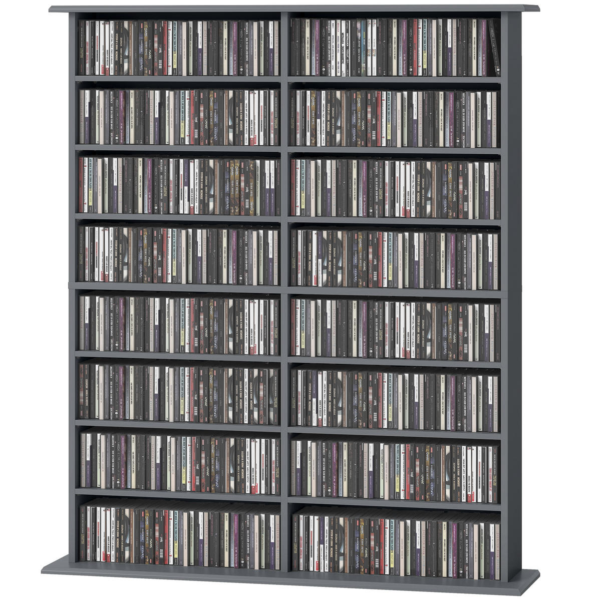 CD-REGAL DE-14528 16 Fächer mit verstellbaren Böden Grau - Grau, Holzwerkstoff (24/126.3/106.5cm) - ComfortXL