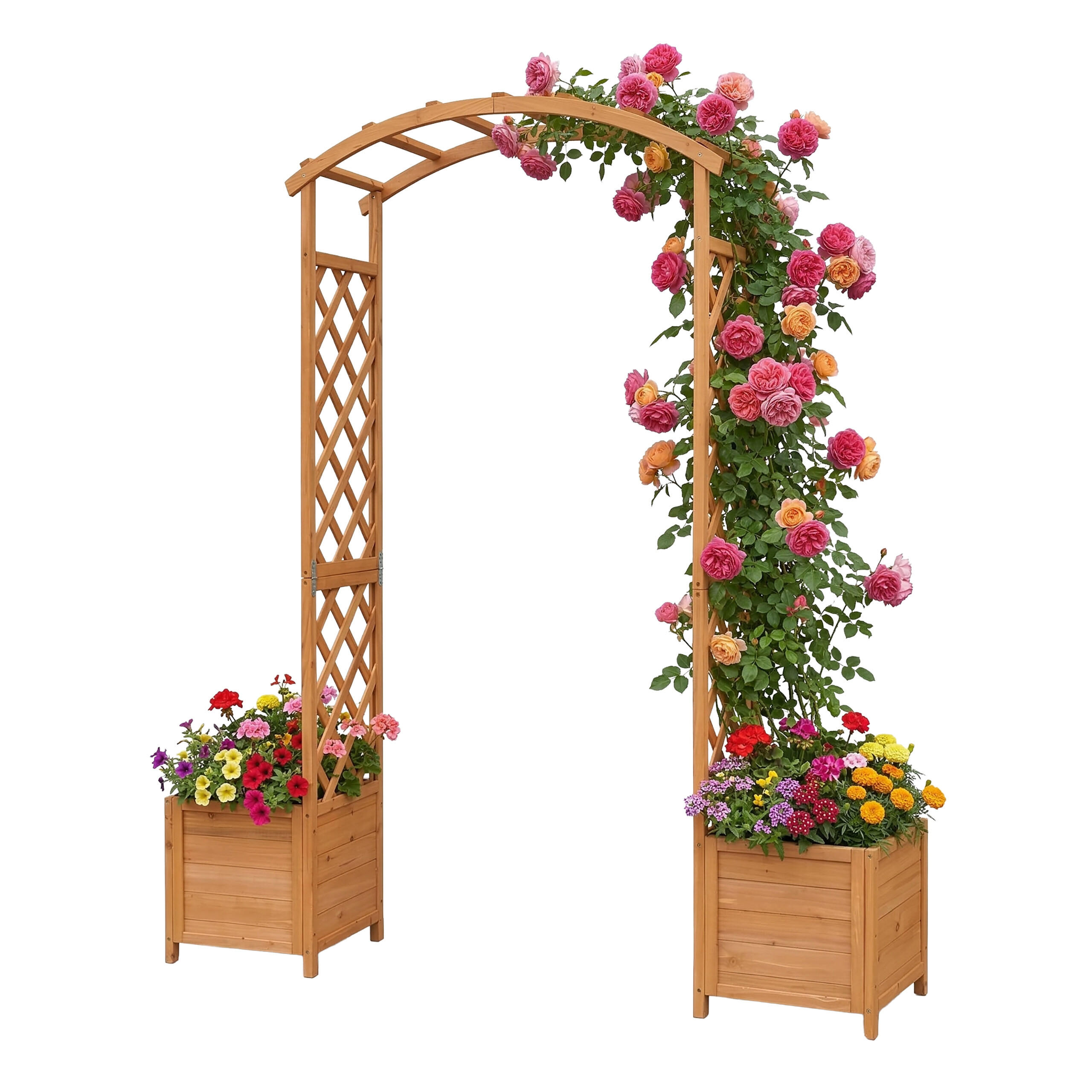 ROSENBOGEN - Orange, Holz (180/206/40cm) - Relaxdays