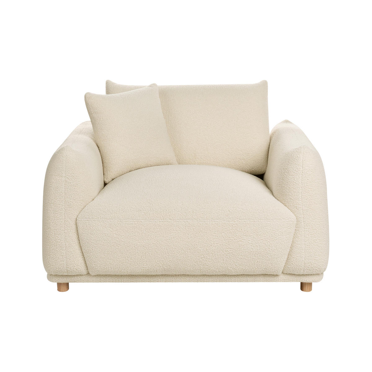 SESSEL Bouclé Cremeweiß Jubek - Weiß, Textil (120/81/104cm) - Beliani