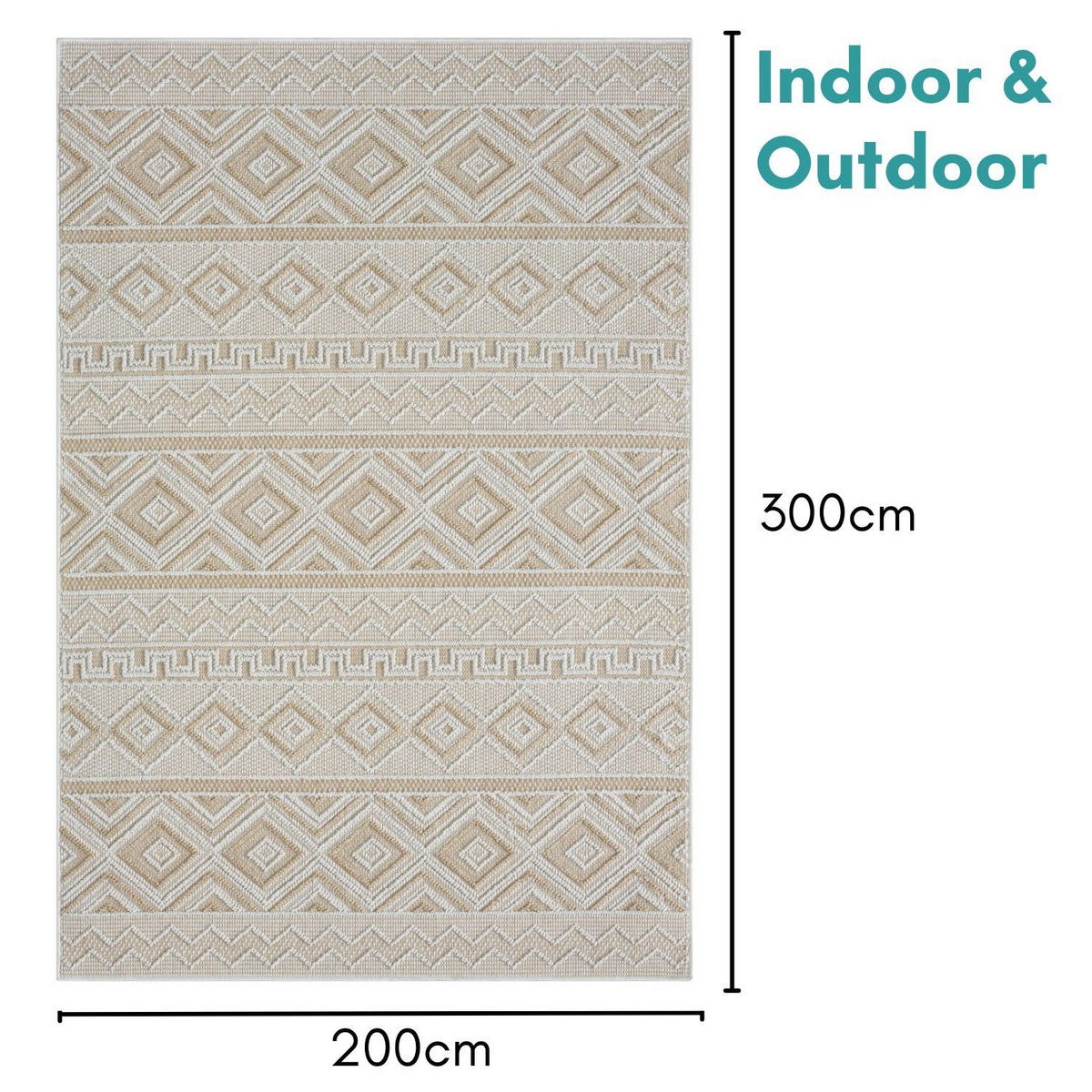 OUTDOORTEPPICH Arya Beige,Sandfarben,Creme 200/300 cm - Beige, Textil (200/300cm) - My-Rug