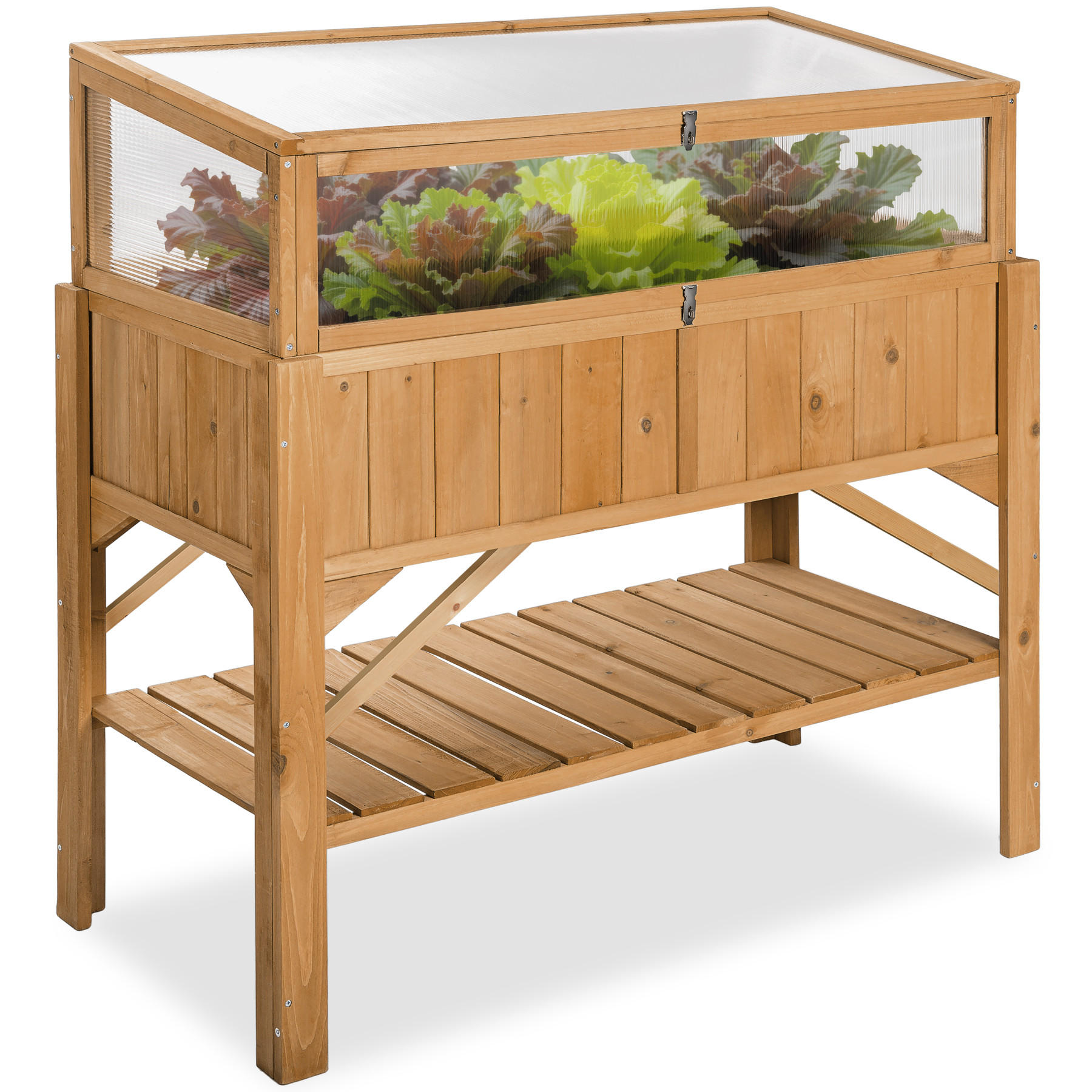 HOCHBEET ,119 x 57 x 124 cm,braun - Braun, Holz (57/90/119cm) - tectake