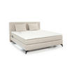 BOXSPRINGBETT 180x200 cm, 7-Zonen-Tonnentaschen-Federkernmatratzen H3, Topper, Bonell-Federkern, Beleuchtung, USB-Ladeports, Chenille Beige / 20017 - Beige/Schwarz, Textil/Metall (180/200cm) - luma-home