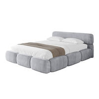 POLSTERBETT mit Bettkasten und Lattenrost, Boxbett ohne Matratze - ELVA-v1 200x200 Hellgrau - Hellgrau, Holzwerkstoff/Textil (200/200cm) - ALTDECOR