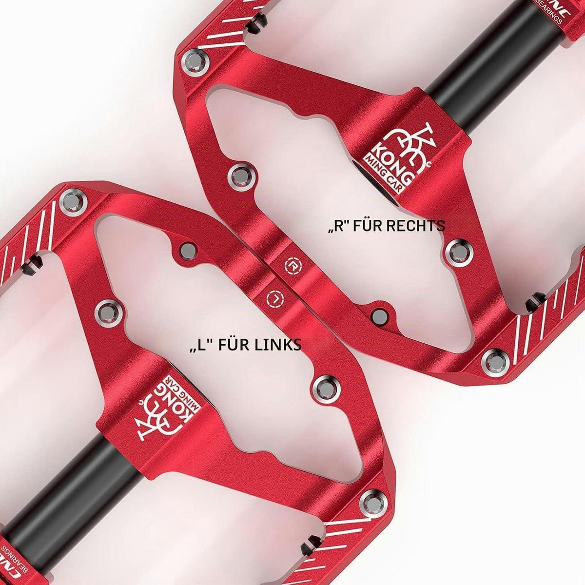FAHRRADPEDALE Plattformpedale mit Reflektoren Rot - Rot, Metall (9.8/2/11.7cm)