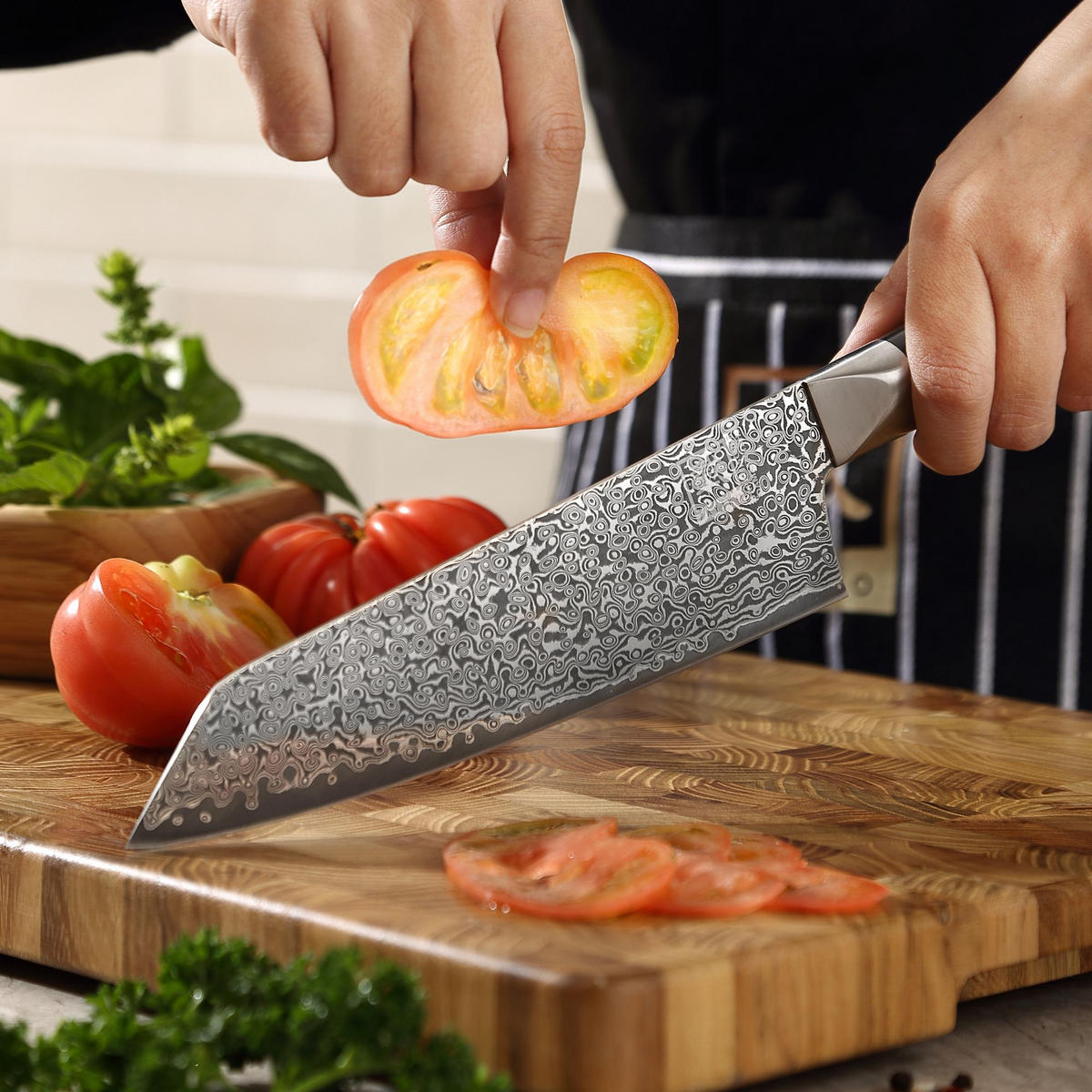 KIRITSUKE-MESSER 20 cm - Schwarz, Holz/Metall (33cm) - Zayiko