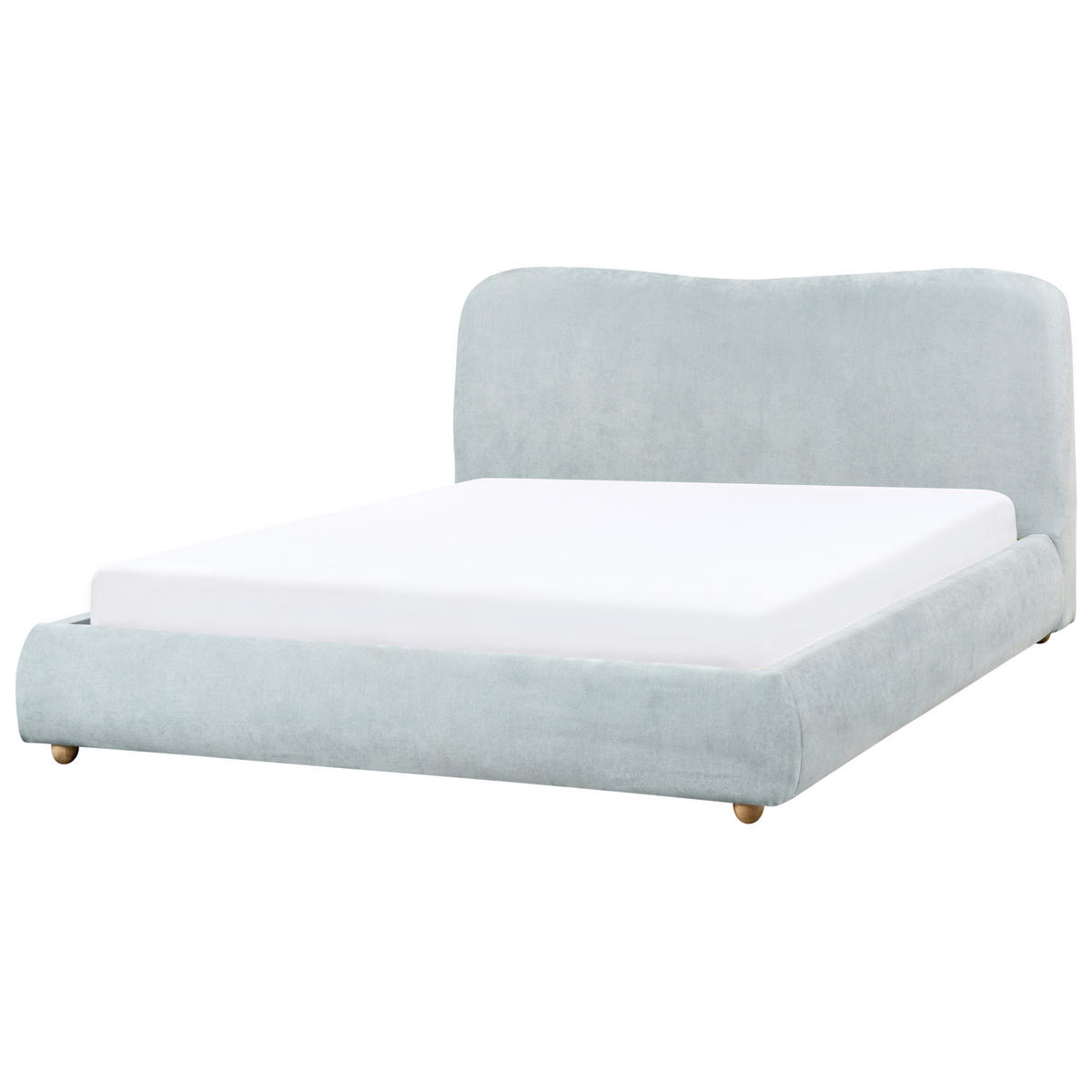 BETT mit Stauraum 160/200 cm Blau Blagnac - Hellblau, Textil (160/200cm) - Beliani