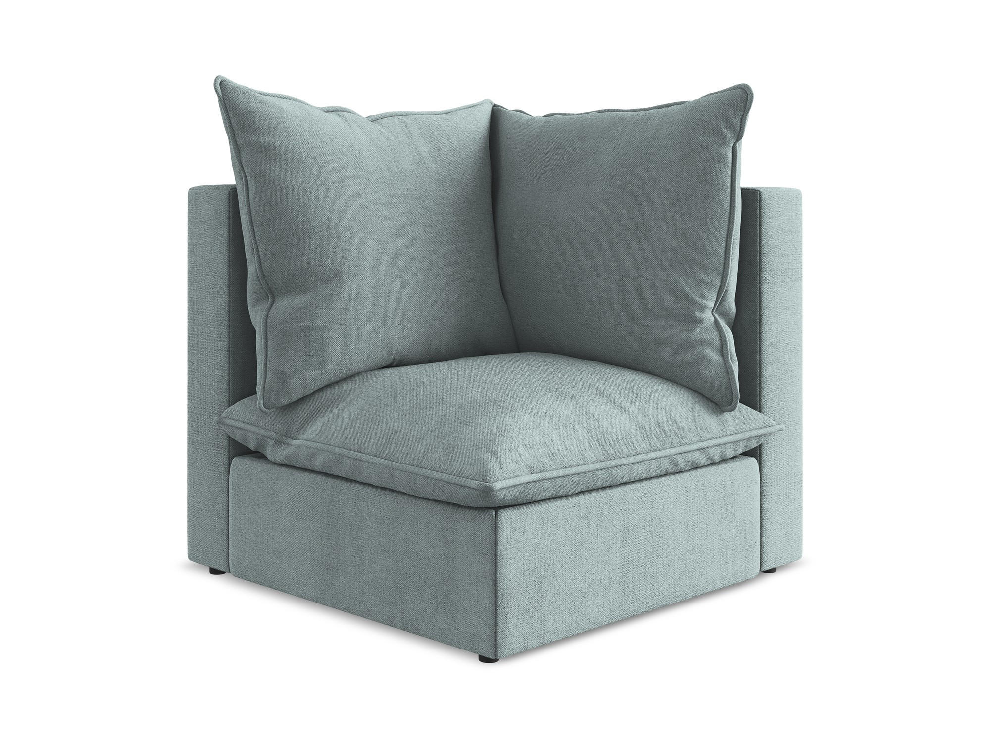 SOFAELEMENT Strukturstoff Blau - Pastellblau/Schwarz, Holzwerkstoff/Kunststoff (90/77/90cm) - Makamii