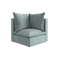 SOFAELEMENT Strukturstoff Blau - Pastellblau/Schwarz, Holzwerkstoff/Kunststoff (90/77/90cm) - Makamii