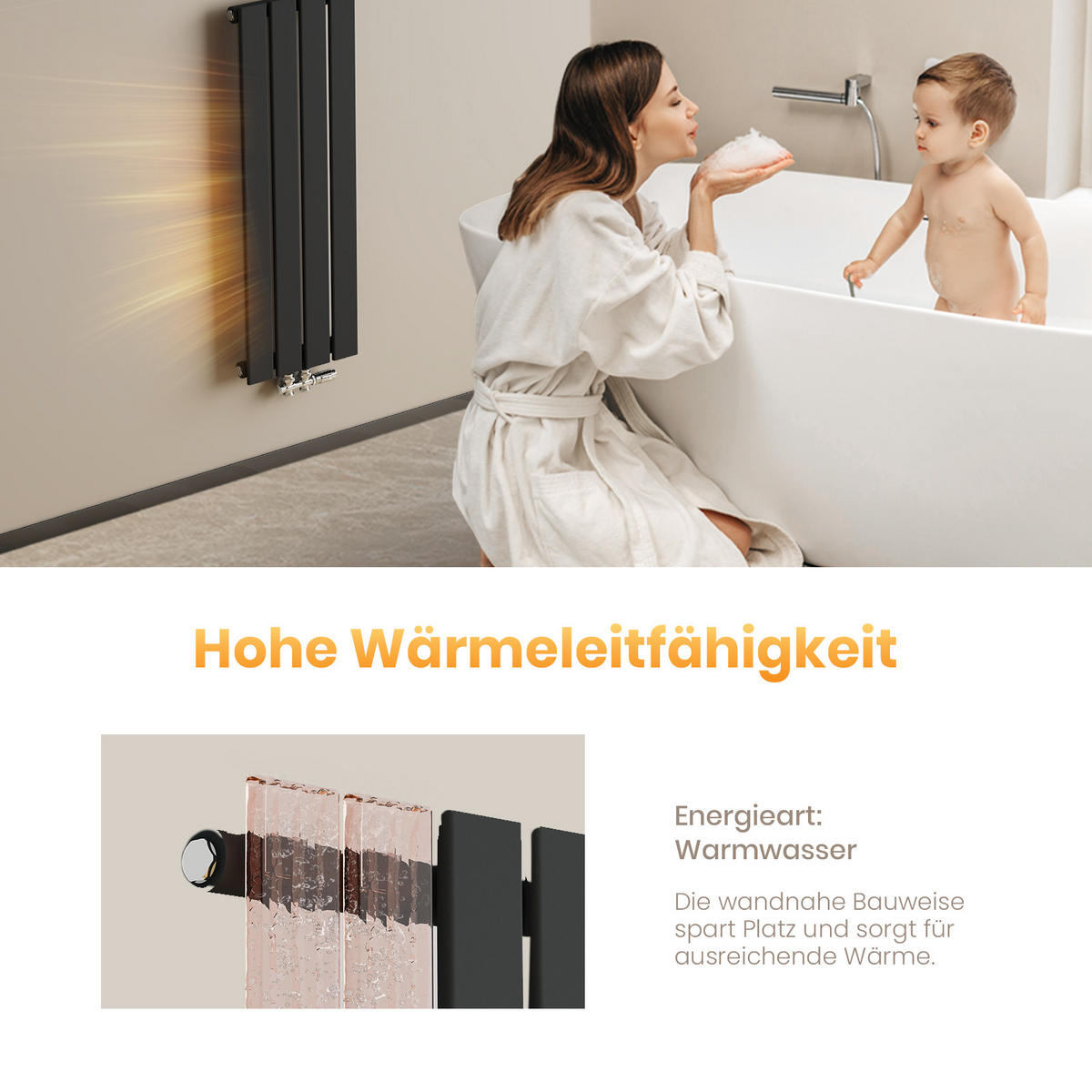 HEIZKÖRPER Flachheizkörper Schwarz 60/30/4,9 cm - Anthrazit, Metall (30/60/4.9cm) - EMKE