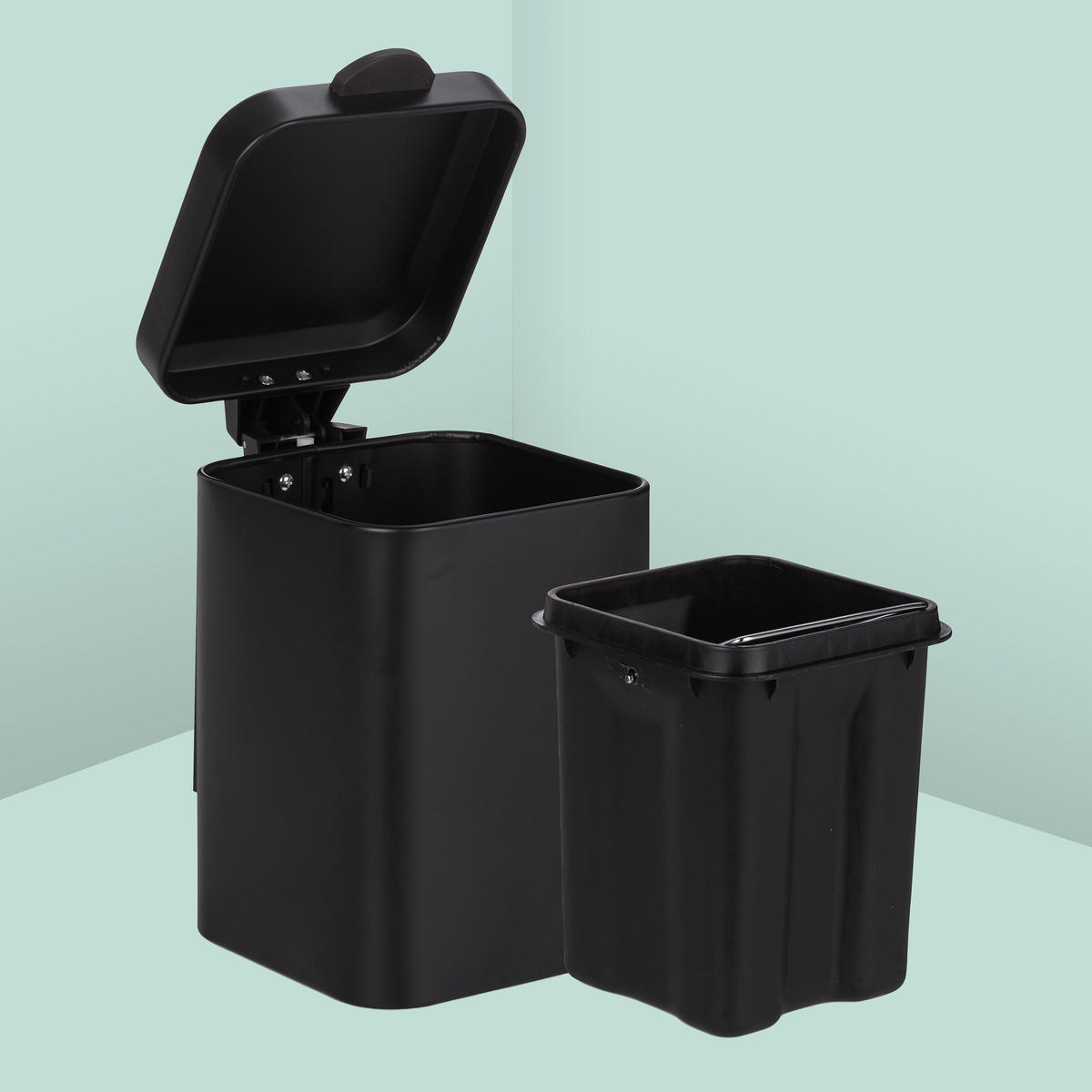 KOSMETIKEIMER - Schwarz, Kunststoff/Metall (16/24/22cm) - Relaxdays