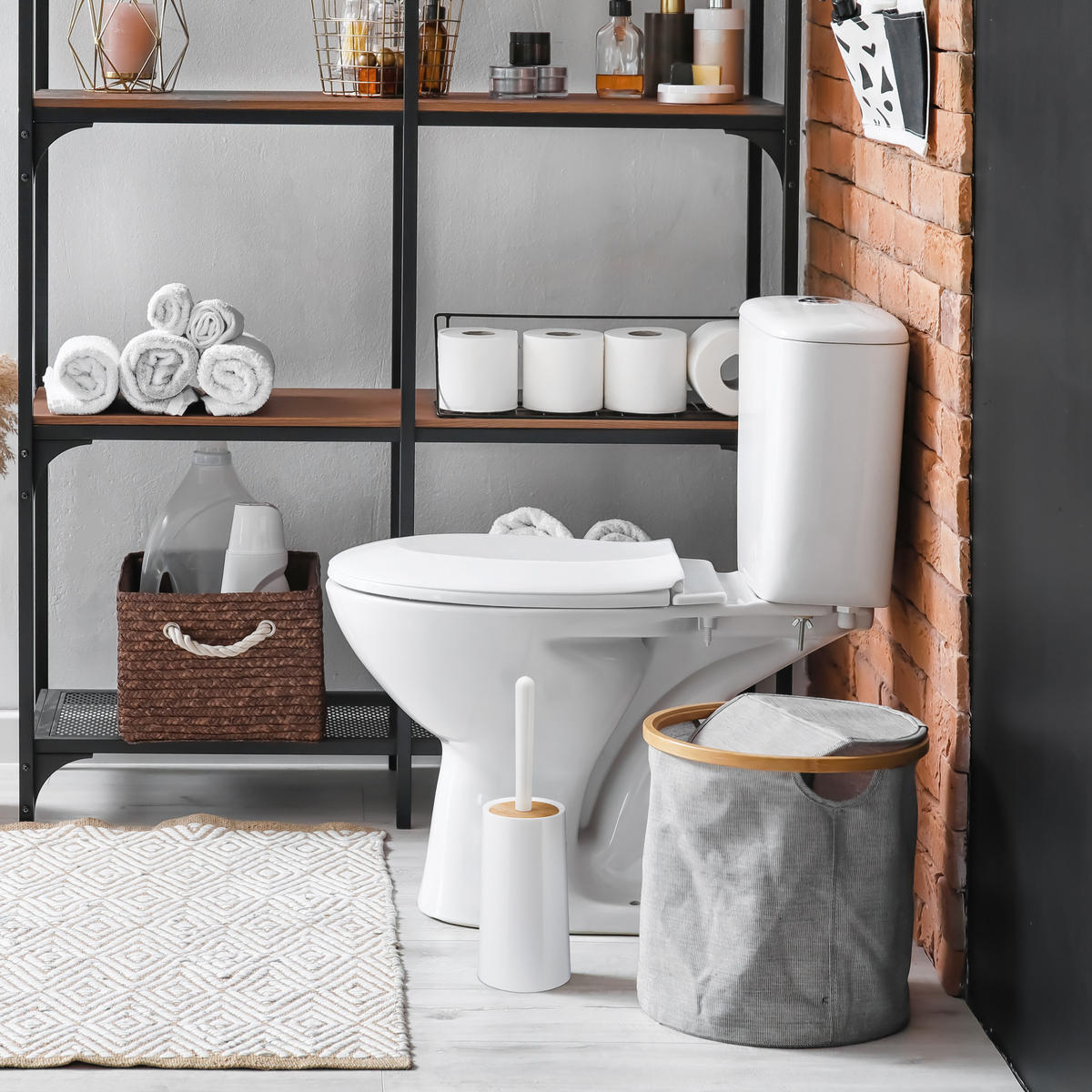 TOILETTENBÜRSTE - Weiß, Holz/Kunststoff (12/39/12cm) - Relaxdays
