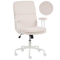 BÜROSTUHL Bouclé Cremeweiß Vero - Creme, Textil (62/100/65cm) - Beliani