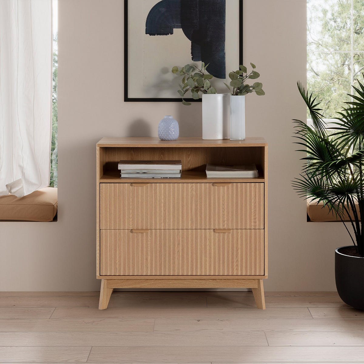 KOMMODE 80/80/40 Oporto Eichenfarbe - Honigeiche, Holzwerkstoff (80/80/40cm) - VS Venta-stock