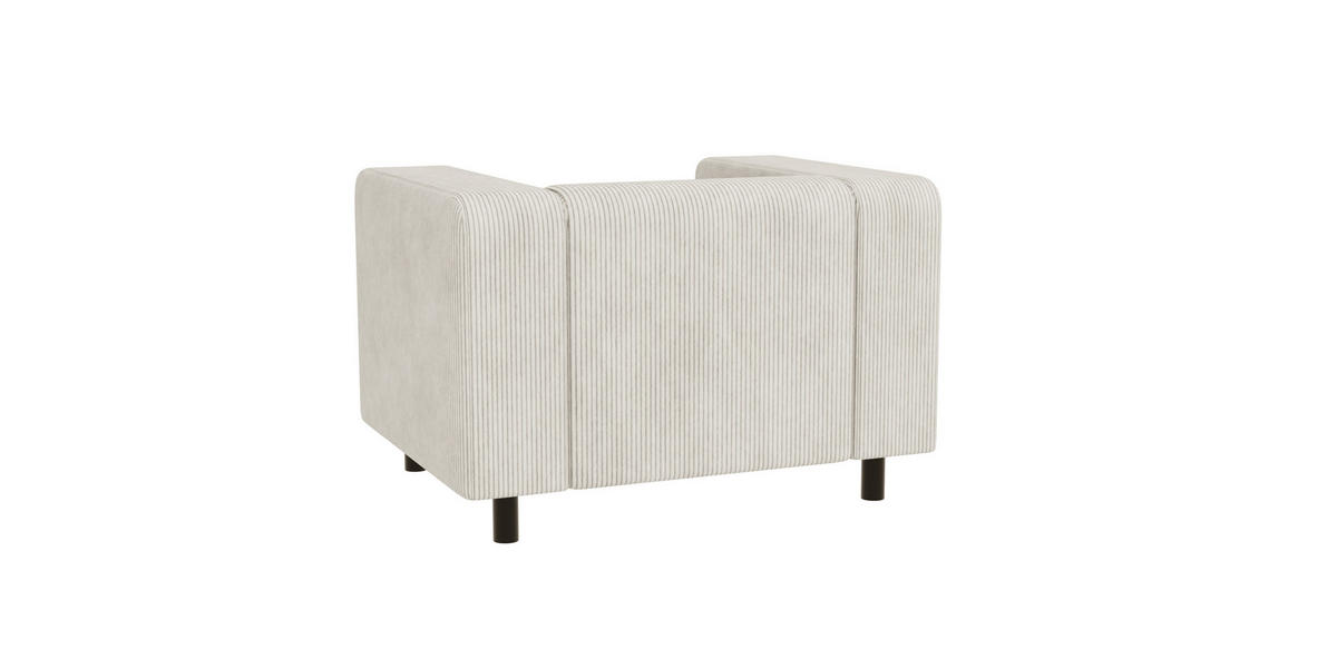SITZGARNITUR 3+1 Tove Beige Cord - Beige/Schwarz, Holz/Kunststoff (175/65/80cm) - S-Style Möbel
