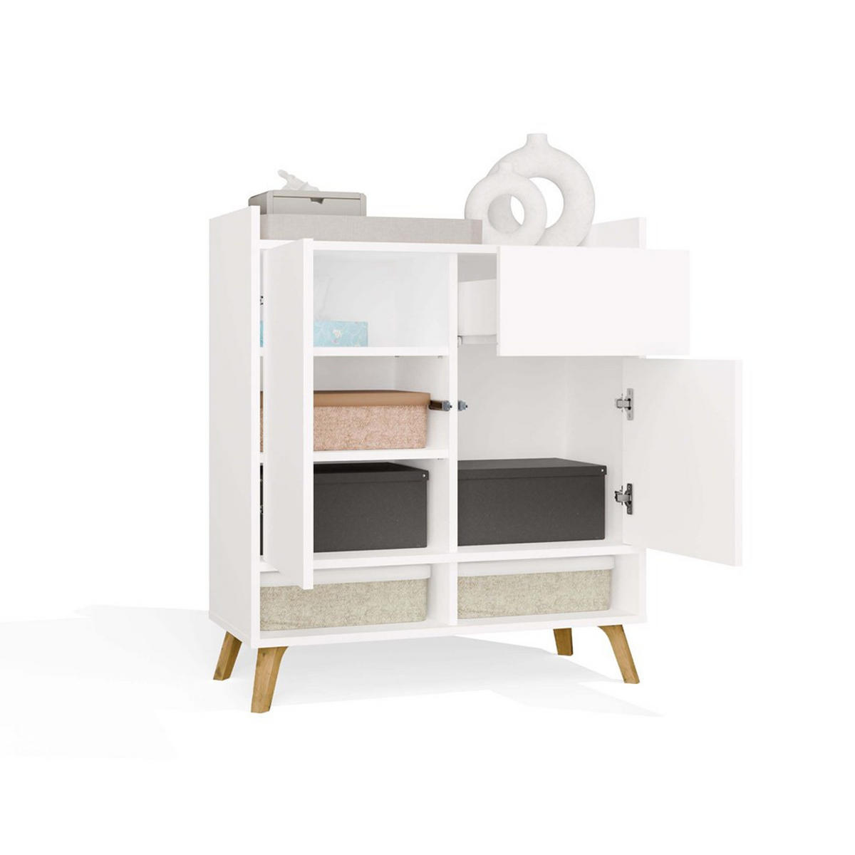BYRÅ Vit 80/92/35 - Vit, Träbaserade material (80/92/35cm) - RAUMHIRSCH FURNITURE