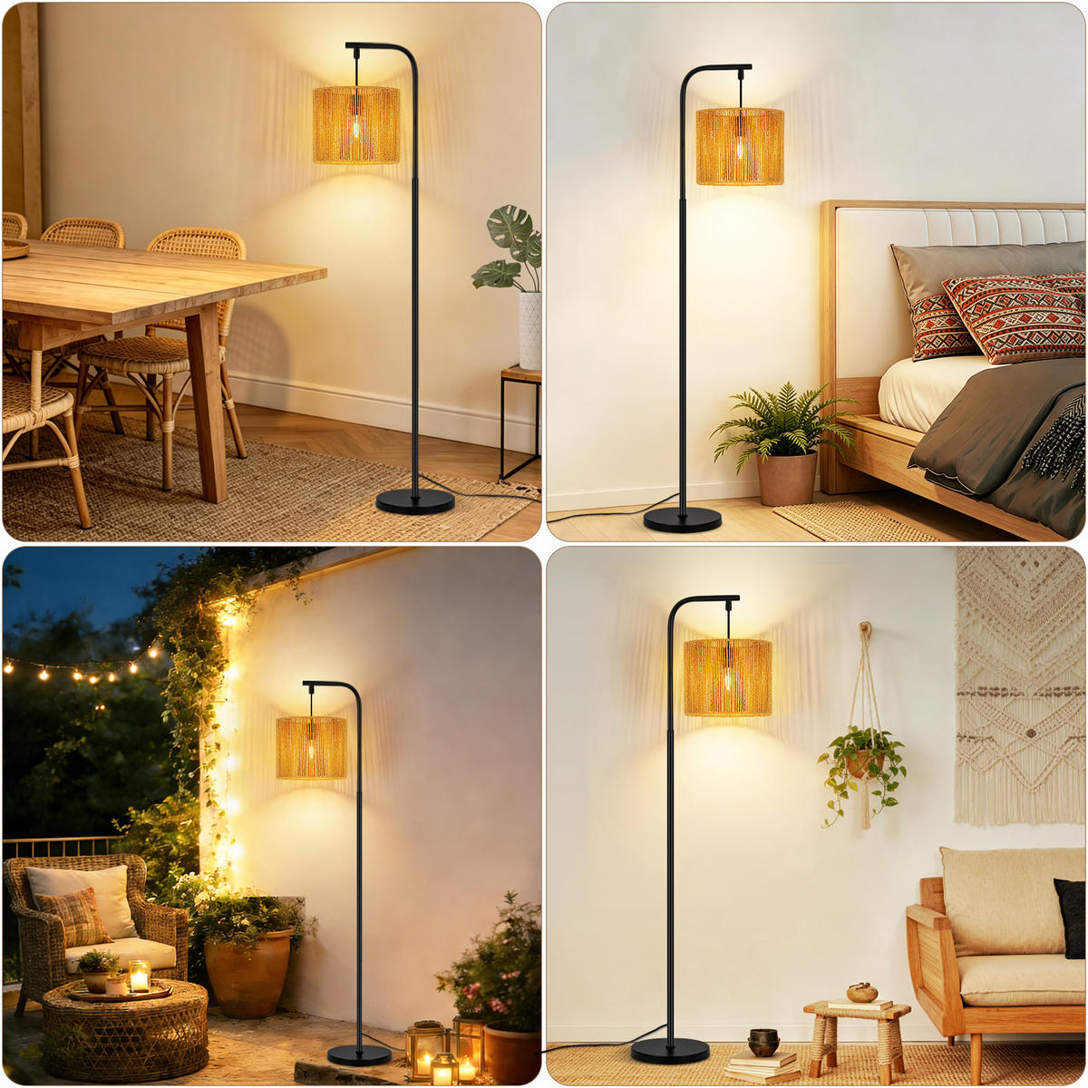 STOJACÍ LAMPA 25/23,5/164 cm - černá, kov (23.5/25/164cm) - Nettlife