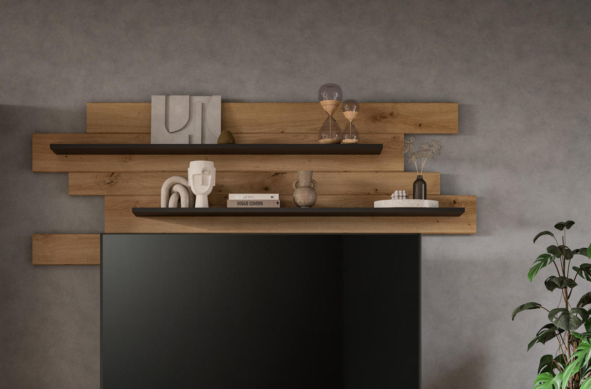 WANDBOARD Nova (B/H/T: ca. 184/67/19 cm) in Basalt grau/Artisan Nachbildung - Grau, Holzwerkstoff (184/67/19cm)