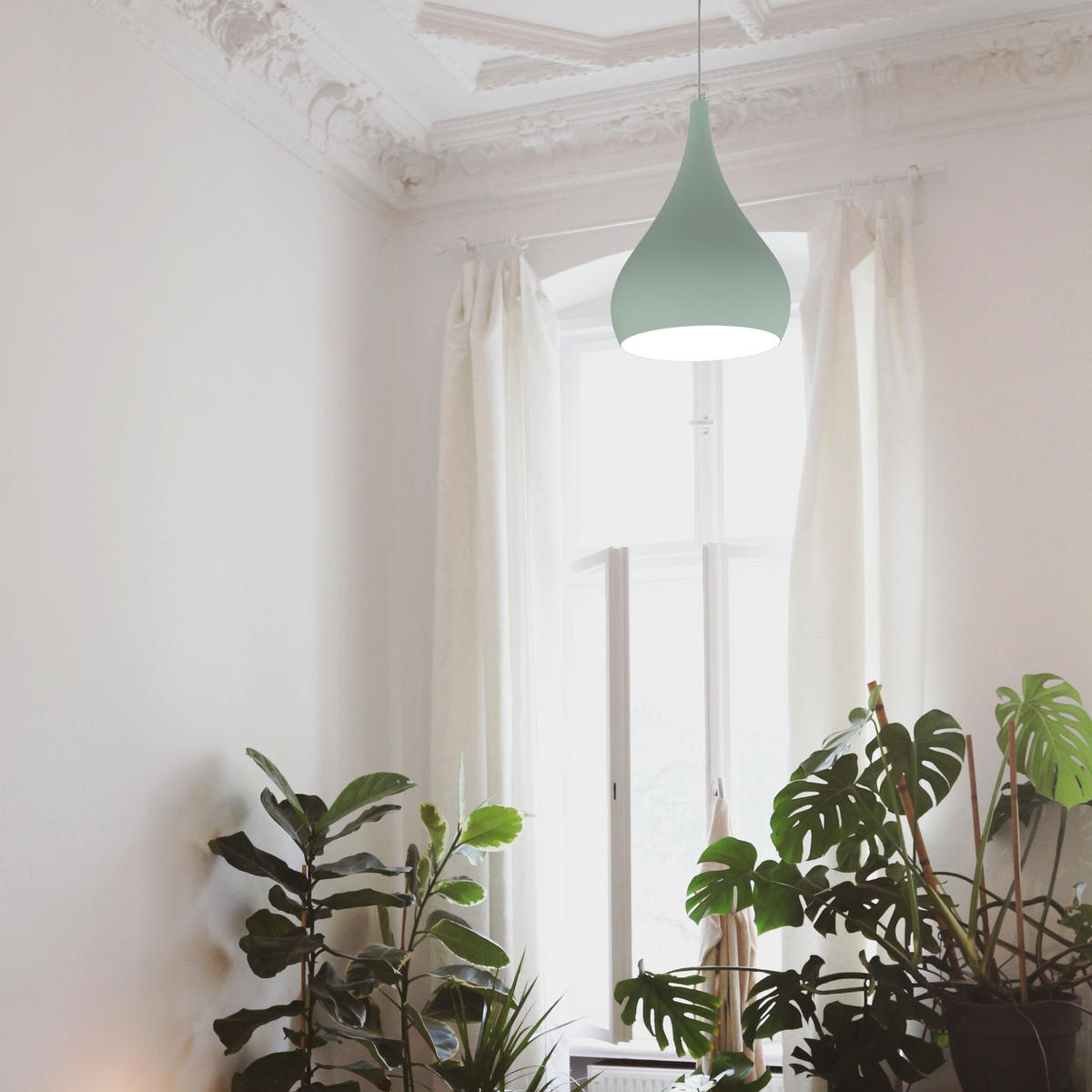 HÄNGELEUCHTE - Grau, Metall (25/25/120cm) - Lumicom