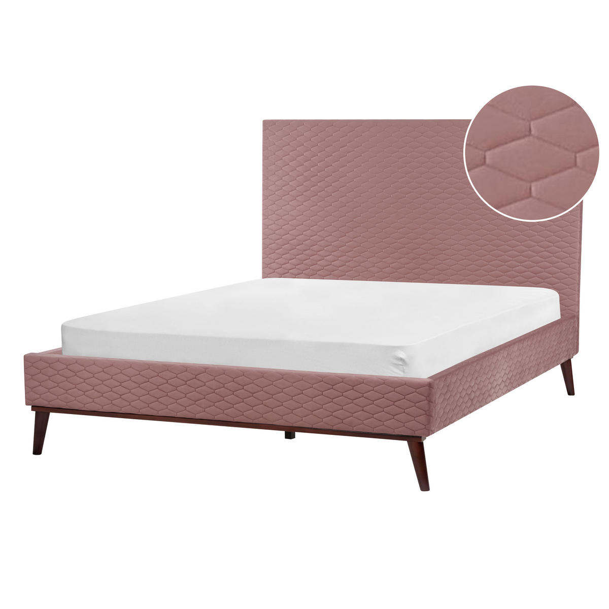 POLSTERBETT mit Lattenrost 140x200 cm Rosa Bayonne - Pink, Textil (140/200cm) - Beliani
