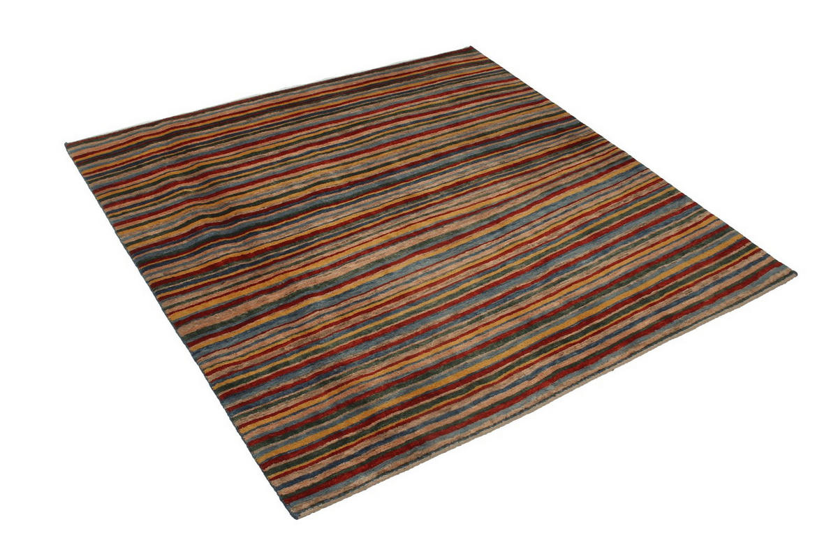 GABBEH-TEPPICH handgeknüpft Rizbaf Bunt 150/150 cm Schurwolle - Multicolor, Textil (150/150cm) - Looma
