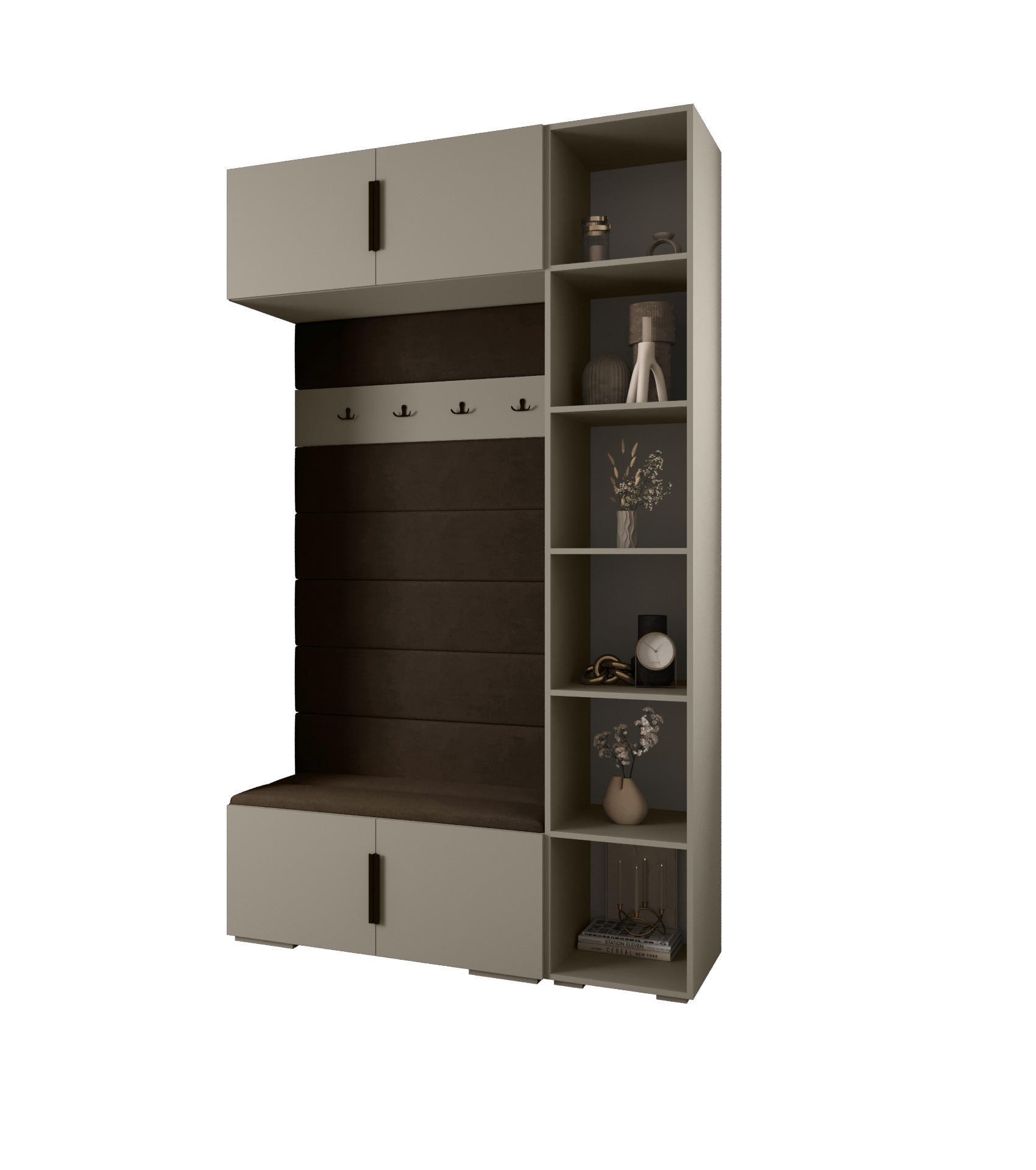 GARDEROBEN-SET 236,7/140/47 - Kaschmir/Goldfarben, Holz/Kunststoff (140/236.7/47cm) - Abiks Möbel