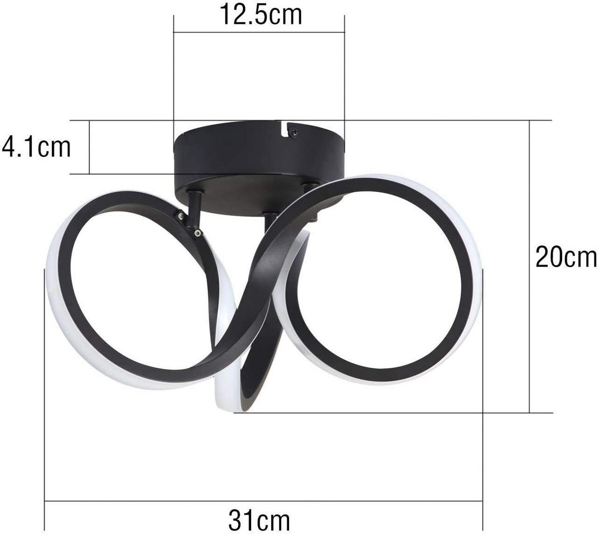 LED-DECKENLEUCHTE Norbert 31/26/20 cm - Schwarz, Metall (26/31/20cm) - Nettlife