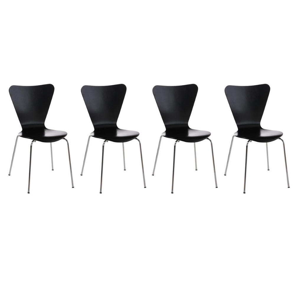 Deluke Besucherstuhl Schwarz 45x85x49 cm