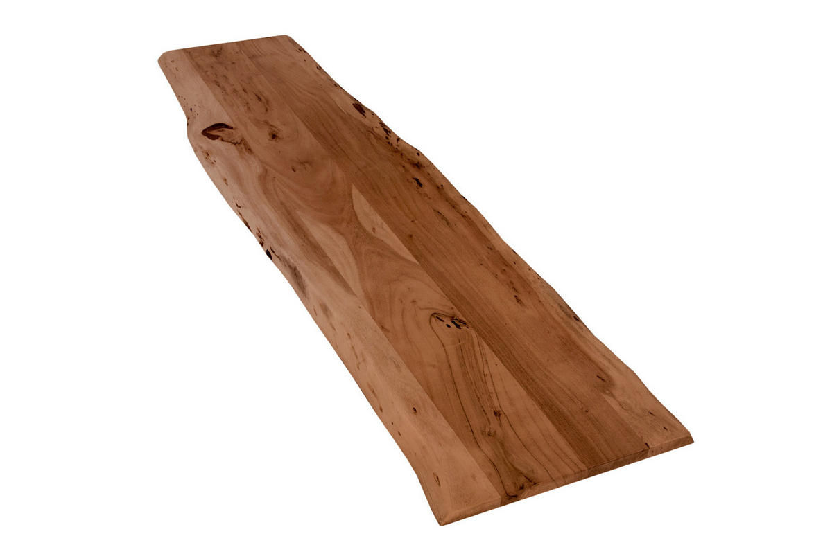 TISCHLATTEN MIT BAUMKANTE FÜR HEIMWERKER, AKAZIENHOLZ CURTIS - Braun/Naturfarben, Akazienholz/Holz (40/160/3cm) - SAM