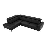 ECKSOFA - Ecke links - Leder - Schwarz - MARAMBA - Schwarz, Leder (288/219cm) - Vente-Unique