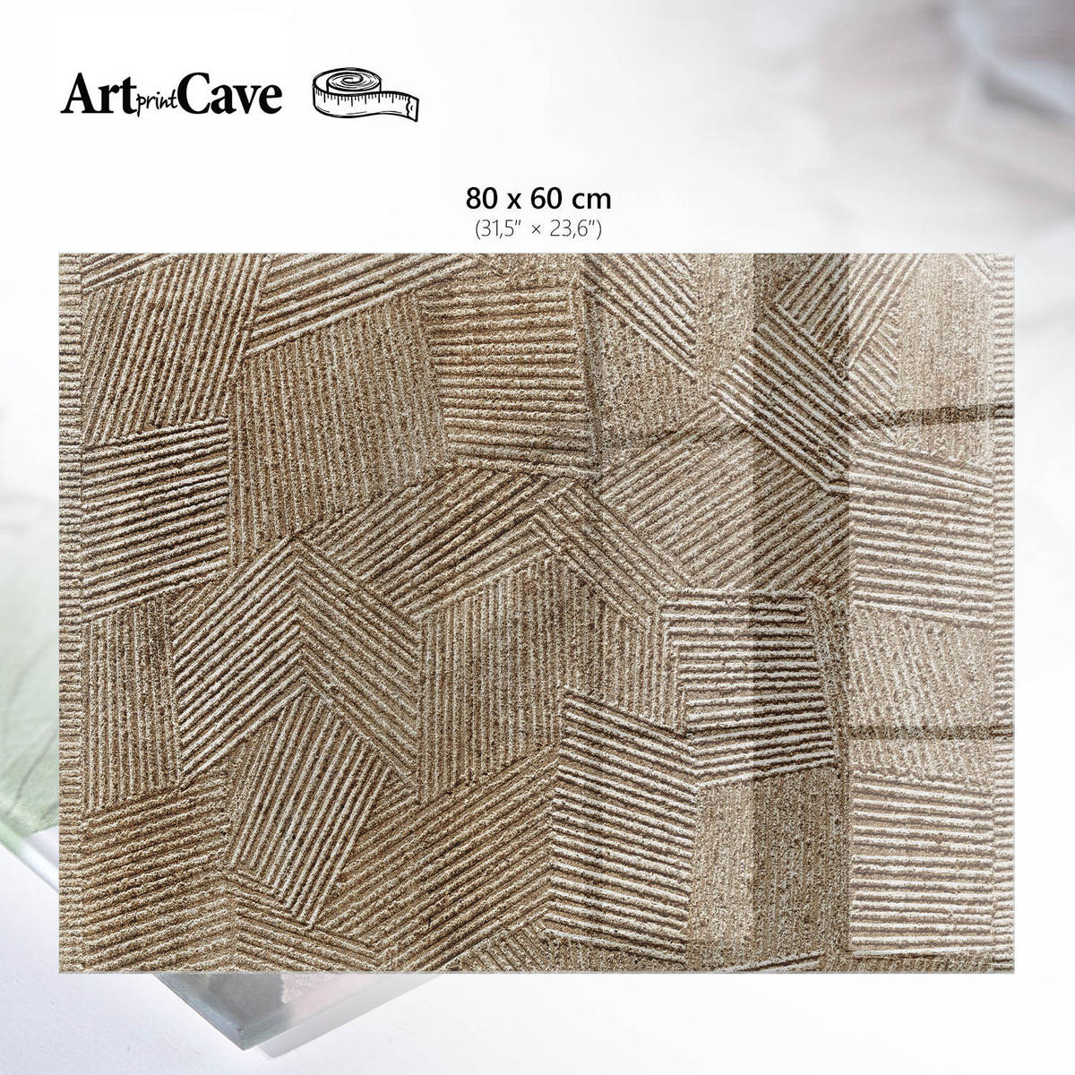 GLASPLATTE 80x60 cm – Geometrische Abstraktion - Grau, Glas (0.4/80/60cm) - ArtPrintCave