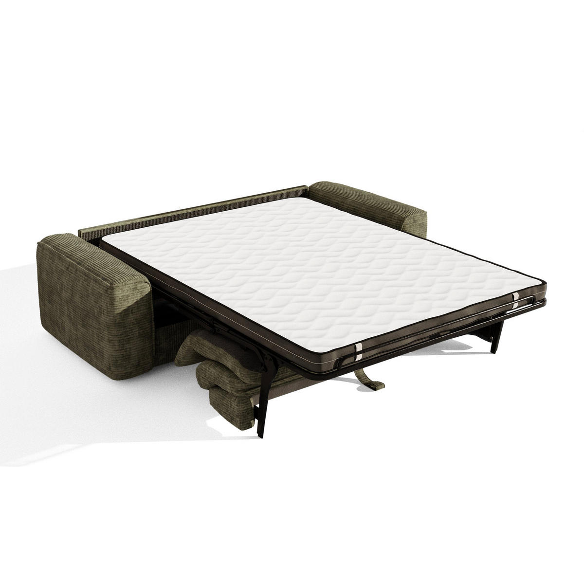 SCHLAFSOFA Express COMO Cord Olivgrün 236cm - Olivgrün/Grün, Textil (236/78/100cm) - Premium Interiors